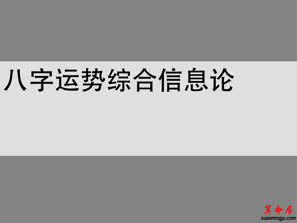 八字运势综合信息论